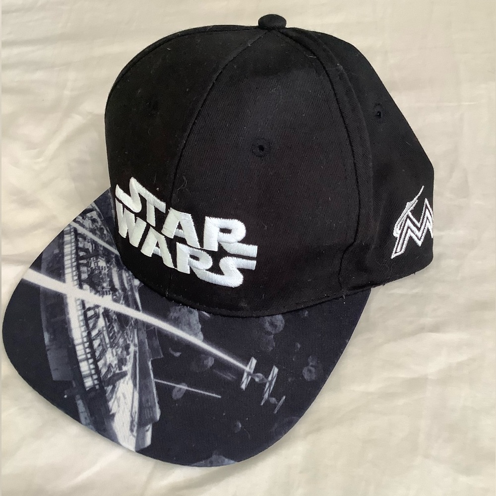 NWOT Star Wars Miami Marlins Velcro Cap Rare, 2 Available